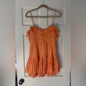 Love Shack Fancy Orange Ruffle Dress | Size L